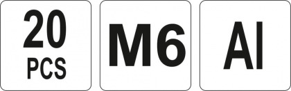 Nýtovací matice hliníková M6, 20ks