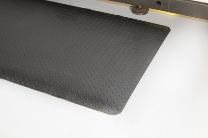 Černo-žlutá gumová protiúnavová průmyslová laminovaná rohož - 150 x 90 x 1,4 cm
