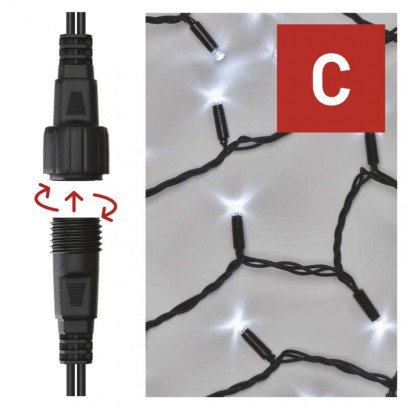 Profi LED spojovací řetěz problikávající, 10 m, venkovní i vnitřní, studená bílá, časovač