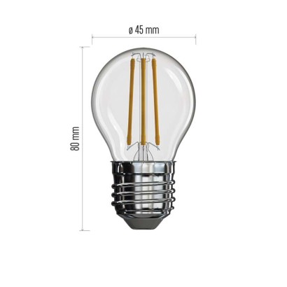 LED žárovka Filament Mini Globe 3,4W E14 teplá bílá