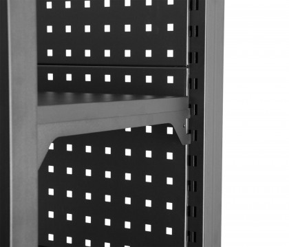 Kovový regál s děrovanou deskou, 680 x 458 x 2000 mm - TJA680