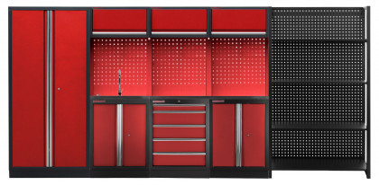 Sestava PROFI RED dílenského nábytku 4155 x 495 x 2000 mm - RTGS1300NE