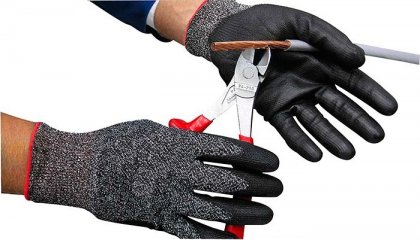 Ochranné rukavice pletené / polyuretanové VBSA G-POLY, velikost L