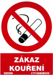 Zákaz kouření 210x297mm - plastová tabulka