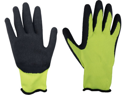 Rukavice nylonové, bezešvé, polomáčené v latexu, velikost 8"