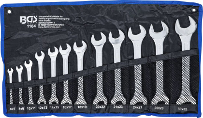 Sada oboustranných plochých klíčů, 6 - 32 mm, 12 ks - B1184