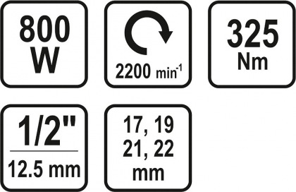 Elektrický rázový utahovák 800W, 325Nm