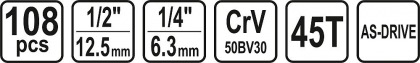 Gola sada 1/2" 108 ks STHOR