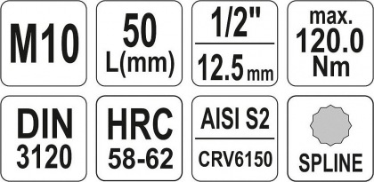 Nástavec  1/2" bit vícezubý M10