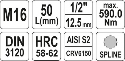 Nástavec  1/2" bit vícezubý M16