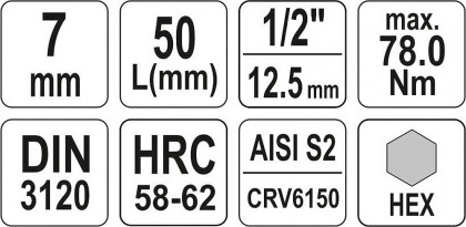 Nástavec  1/2" bit Imbus H7