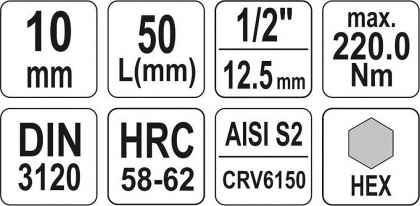 Nástavec  1/2" bit Imbus H10