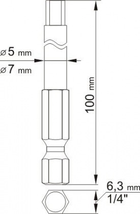 Sada bitů 1/4" 2 ks IMBUS L=100 mm 4, 6 mm