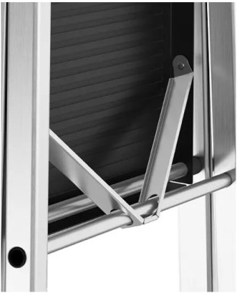 Hliníkový žebřík s policí, 4 stupně, 2,75 m, max. zátěž 150 kg