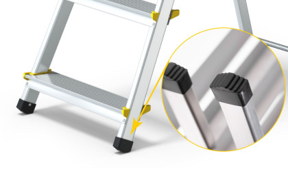 Hliníkový žebřík s policí, 4 stupně, 2,75 m, max. zátěž 150 kg