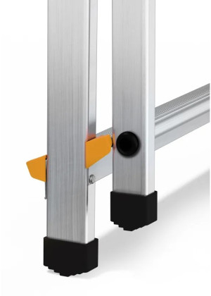 Hliníkový žebřík s policí, 4 stupně, 2,75 m, max. zátěž 150 kg