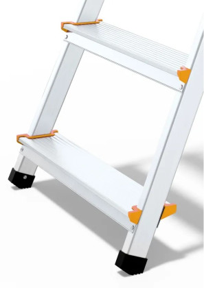 Hliníkový žebřík s policí, 6 stupňů, 3,19m, max. zátěž 150 kg