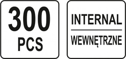Pojistné kroužky INTERNAL sada 300ks, R1-R19, pr. 3 -32mm