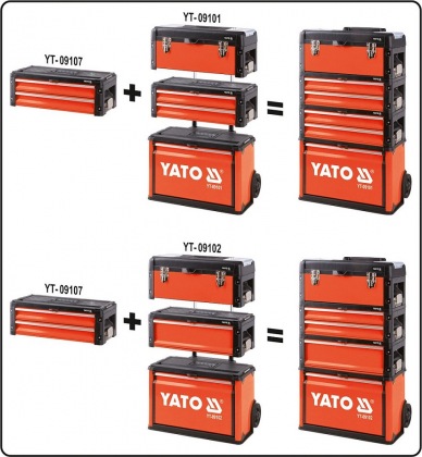 Skříňka na nářadí, 2x zásuvka, komponent k YT-09101/2