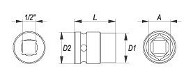 Nástavec 1/2" rázový šestihranný 10 mm CrMo