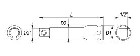 Nástavec 1/2" rázový prodlužovací 125 mm CrMo