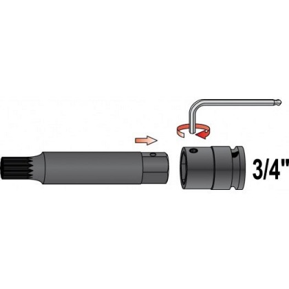 Sada nástavců 3/4" rázové 6 ks M12-M18 vícezubé CrMo