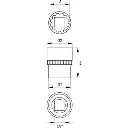 Nástavec 1/2" 20 mm vícezubý