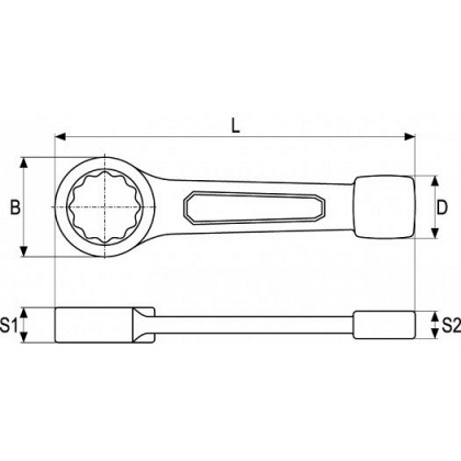 Klíč maticový očkový rázový 32 mm