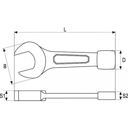 Klíč maticový plochý rázový 32 mm