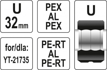 Náhradní čelisti k lisovacím kleštím YT-21735 typ U 32mm