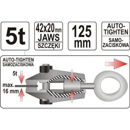 Svěrka karosářská samosvorná k tahání 5t 125mm