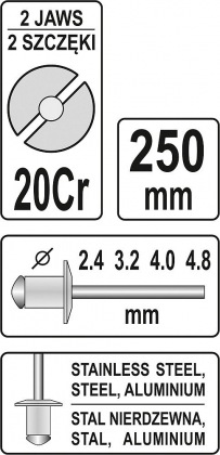 Nýtovačka ruční 250 mm
