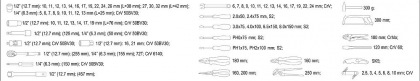 Gola sada 1/2', 1/4'' + příslušenství 79 ks