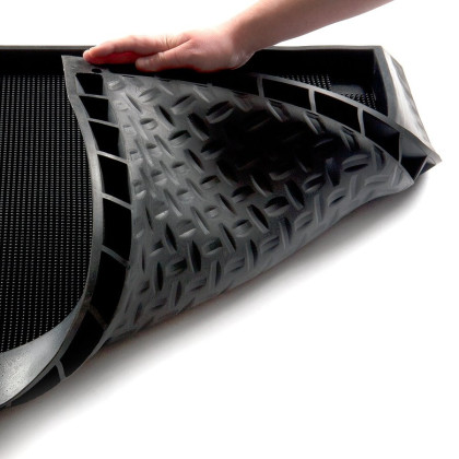 Gumová dezinfekční rohož (vana) na boty, obuv, podrážky FLOMA SD30 - 98 x 81 x 4,7 cm