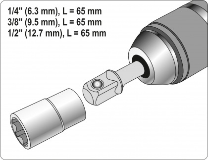 3PCS SDS SOCKET DRIVER SET 1/4,3/8,1/2