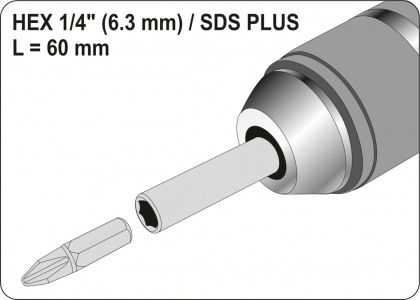 HEX SOCKET SHANK SCREWDRIVER SDS PLUS