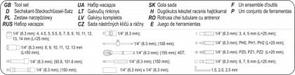 Gola sada STHOR 1/4" 42 ks