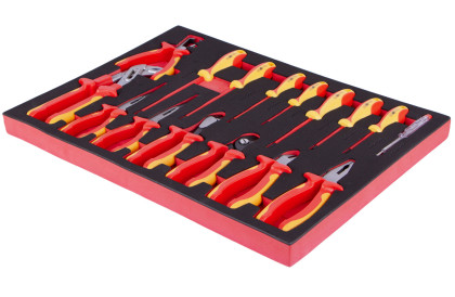 Sada VDE kleští a šroubováků v pěnové výplni, 16 ks - AH2409