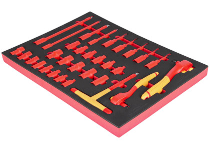 Gola sada VDE v pěnové výplni do dílenského vozíku, 31 ks - AH2401