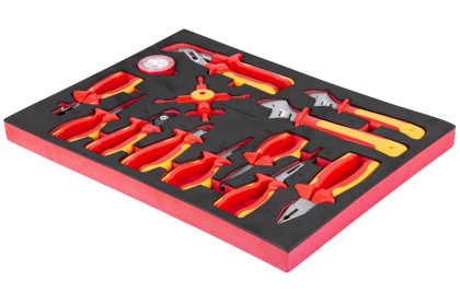 Sada VDE kleští a řezaček kabelů v pěnové výplni, 13 ks - AH2405