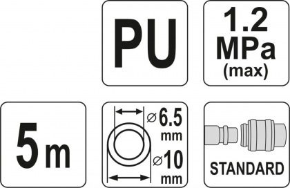 Hadice vzduchová spirální PU 6,5x10mm, 5m