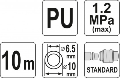 Hadice vzduchová spirální PU 6,5x10mm, 10m