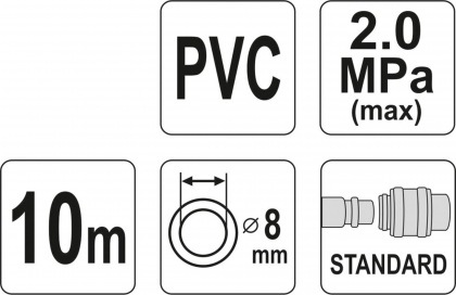 Hadice vzduchová PVC 8mm, 10m
