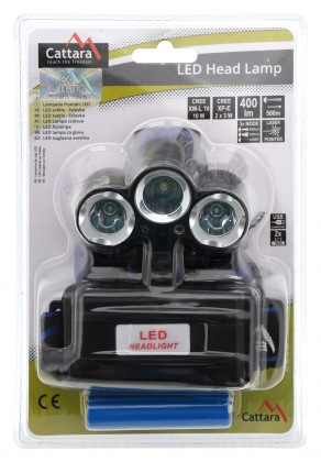 Čelovka LED 400lm (1x XM-L+2x XP-E)