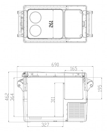 Chladící box DUAL kompresor 45l 230/24/12V -20°C