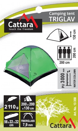 Stan TRIGLAV pro 3 osoby 200x200x130cm PU3000mm