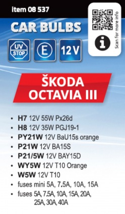 Žárovky servisní box ŠKODA OCTAVIA III H7+H8