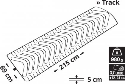 Karimatka nafukovací  TRACK 215x69cm modrá