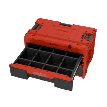 Box plastový s organizérem plastový ONE 2.0 DRAWER 2 TOOLBOX RED Ultra HD Custom, 2 zásuvky | 587x380x340 mm