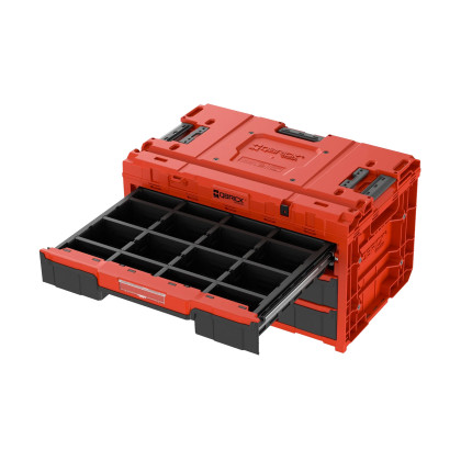 Box plastový s organizérem plastový ONE Drawer 3 Toolbox 2.0 Red Ultra HD Custom, 2 zásuvky | 587x380x340 mm